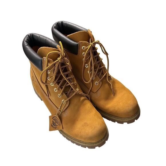 Timberland Men’s Tan Leather Premium 6-Inch Waterproof Boots Size 13 - Picture 1 of 8